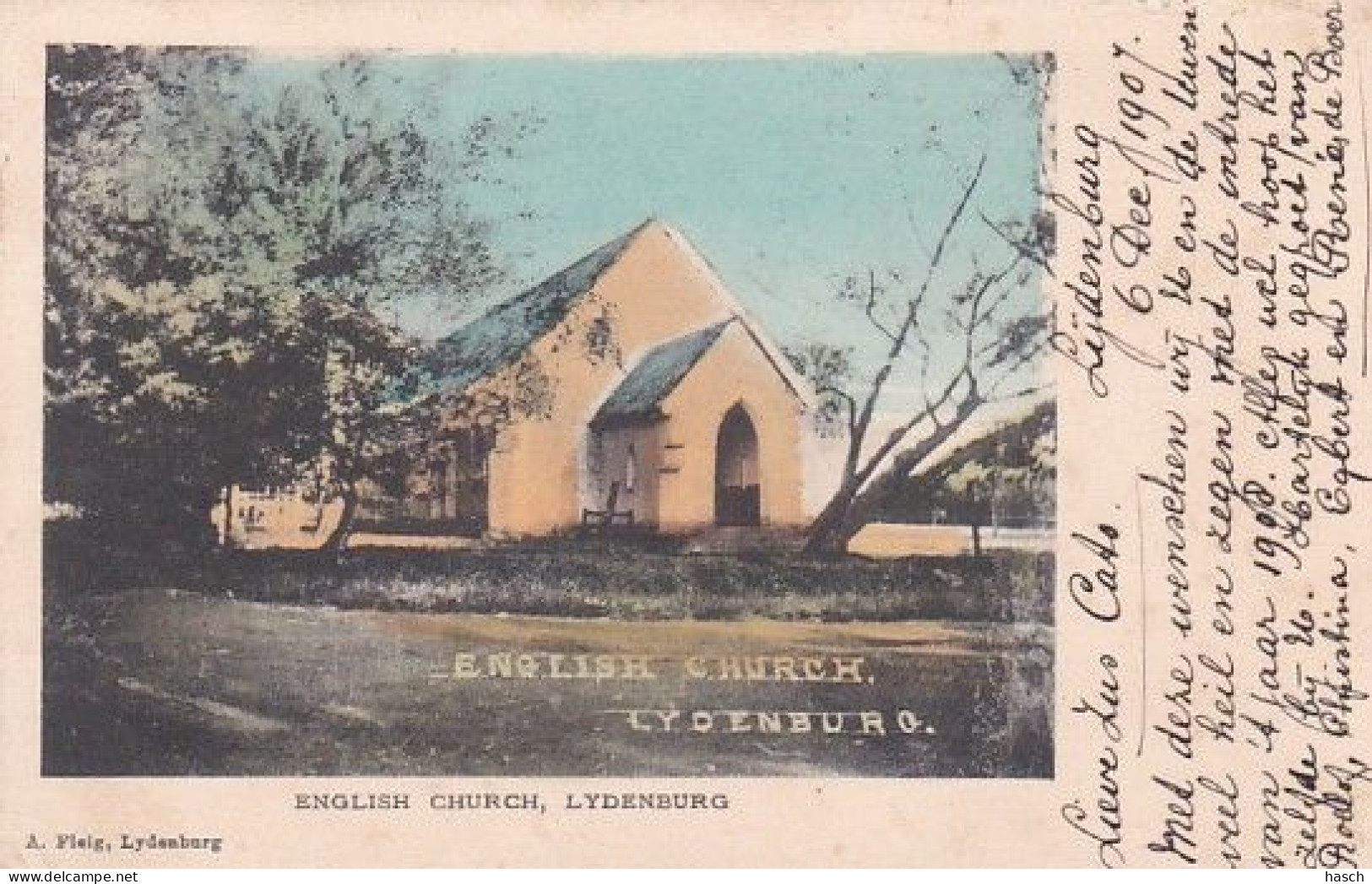 482375Lydenburg, English Church. (postmark 1907)(see Corners, See Sides) - South Africa