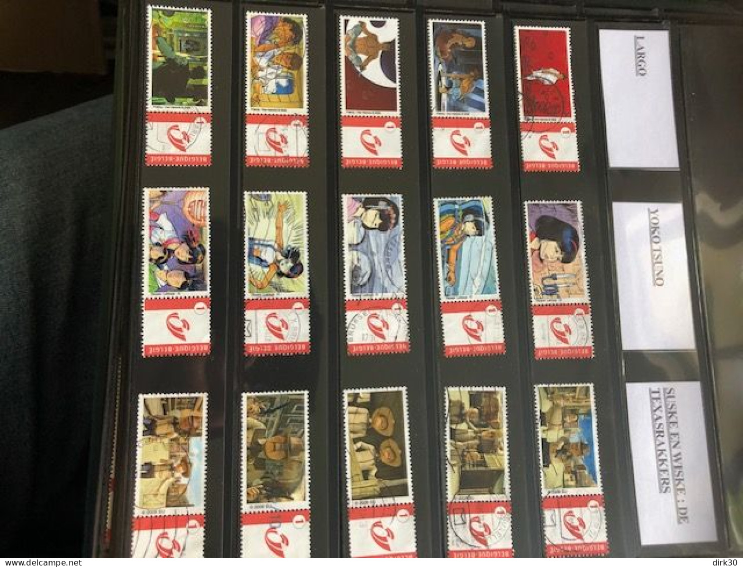 Belgie Duostamps Yoko Tsuno Largo Suske 15x Gestempeld Gepersonaliseerde Zegels (staat Zie Scan) - Usados