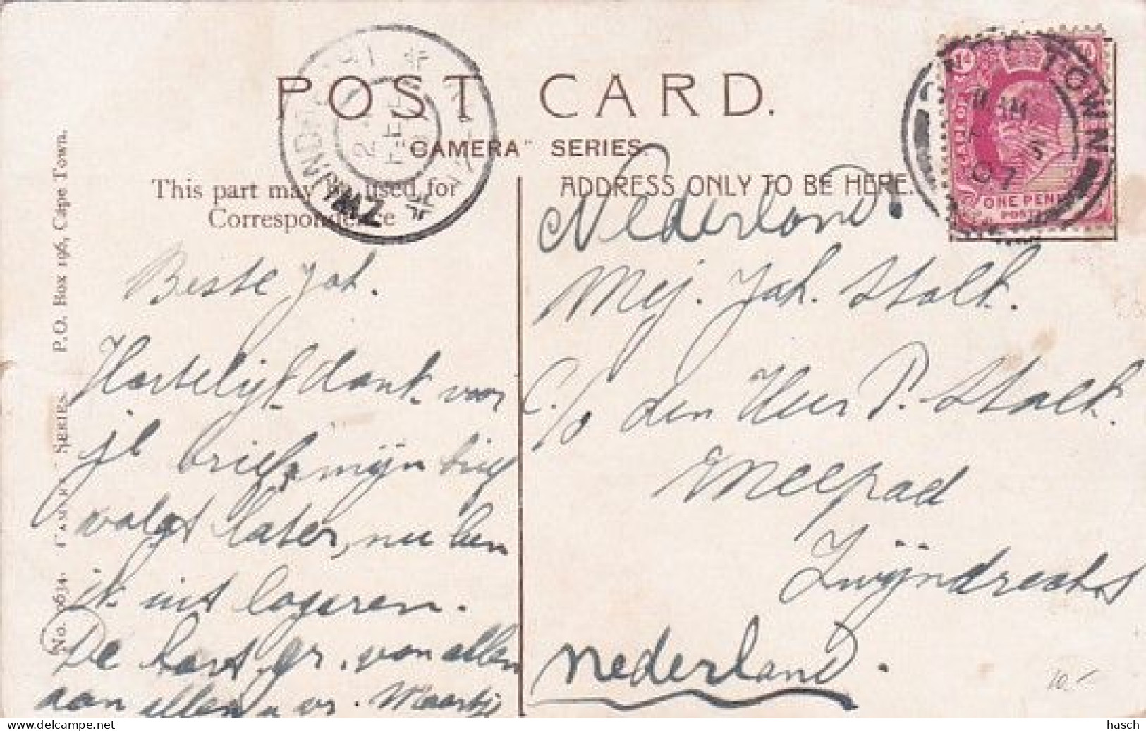 482348Simons Town, Selborne Graving Dock. (postmark 1907)(see Corners) - Afrique Du Sud