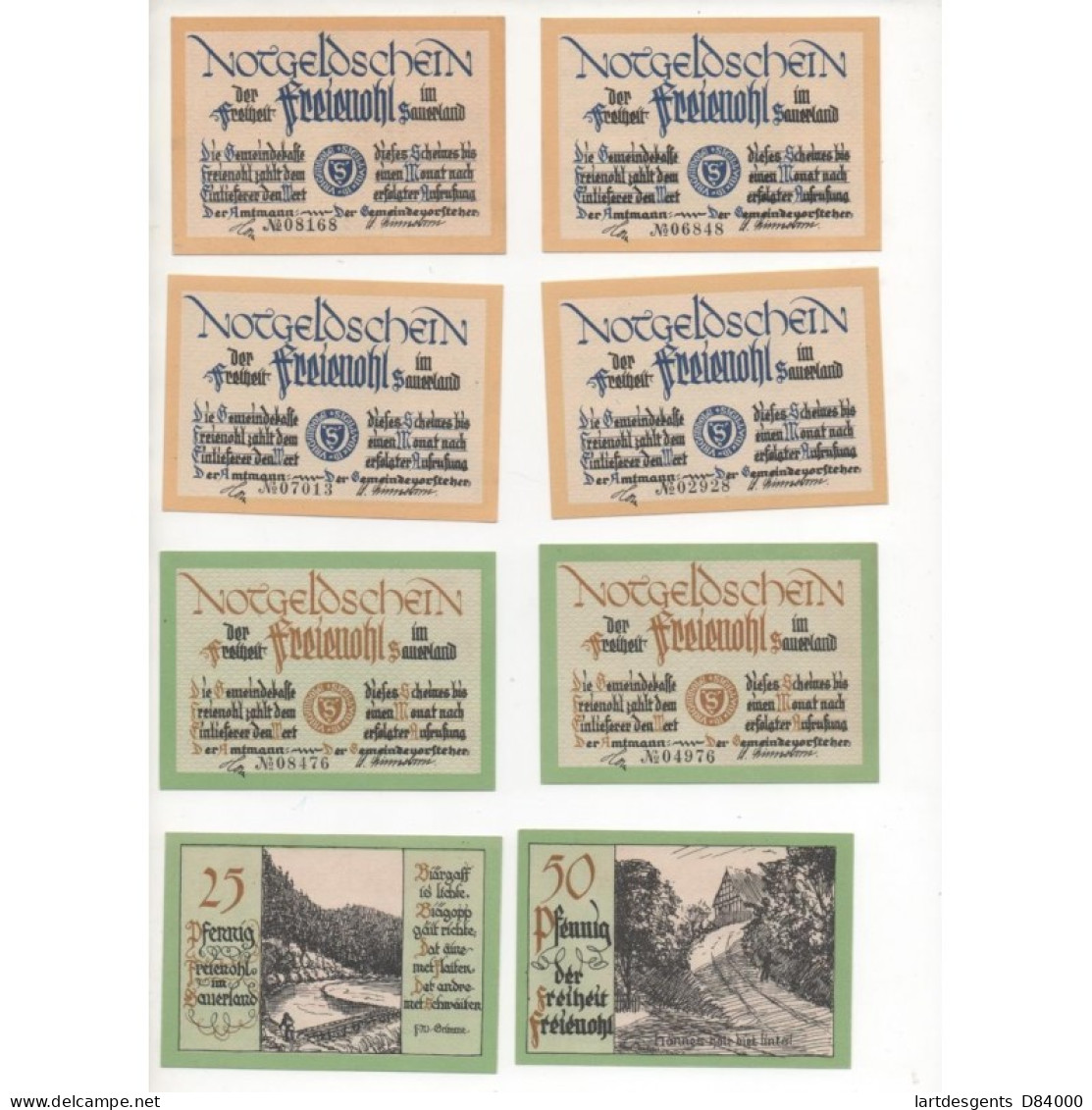 NOTGELD - FREIENOLH - 16 Different Notes - SERIE COMPLETE (F058) - [11] Emissions Locales