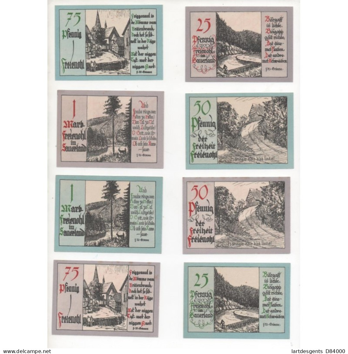 NOTGELD - FREIENOLH - 16 Different Notes - SERIE COMPLETE (F058) - [11] Emissions Locales
