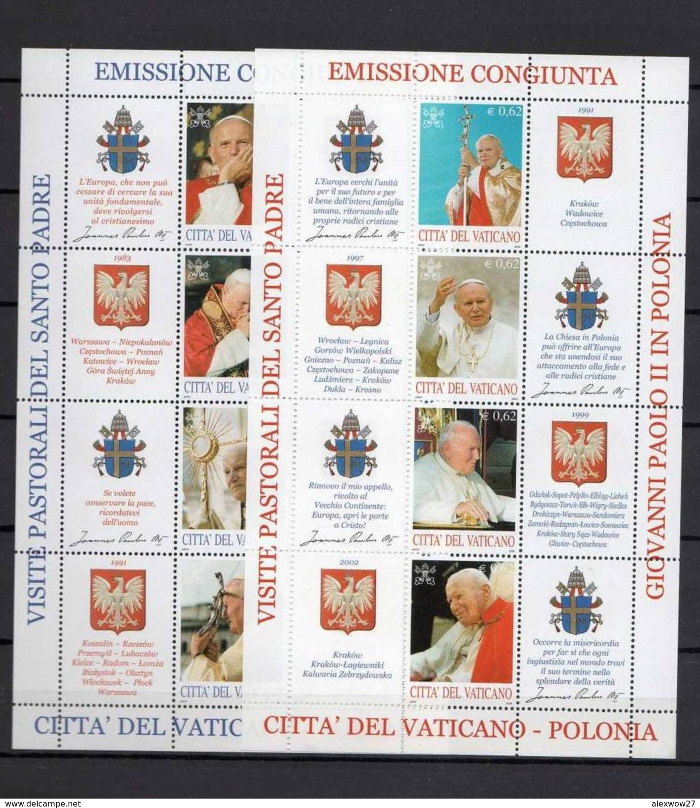 VATICANO 2004 MINIFOGLI  CONGIUNTA CON POLONIA / EUROPA MNH** MINISHEET - Nuevos