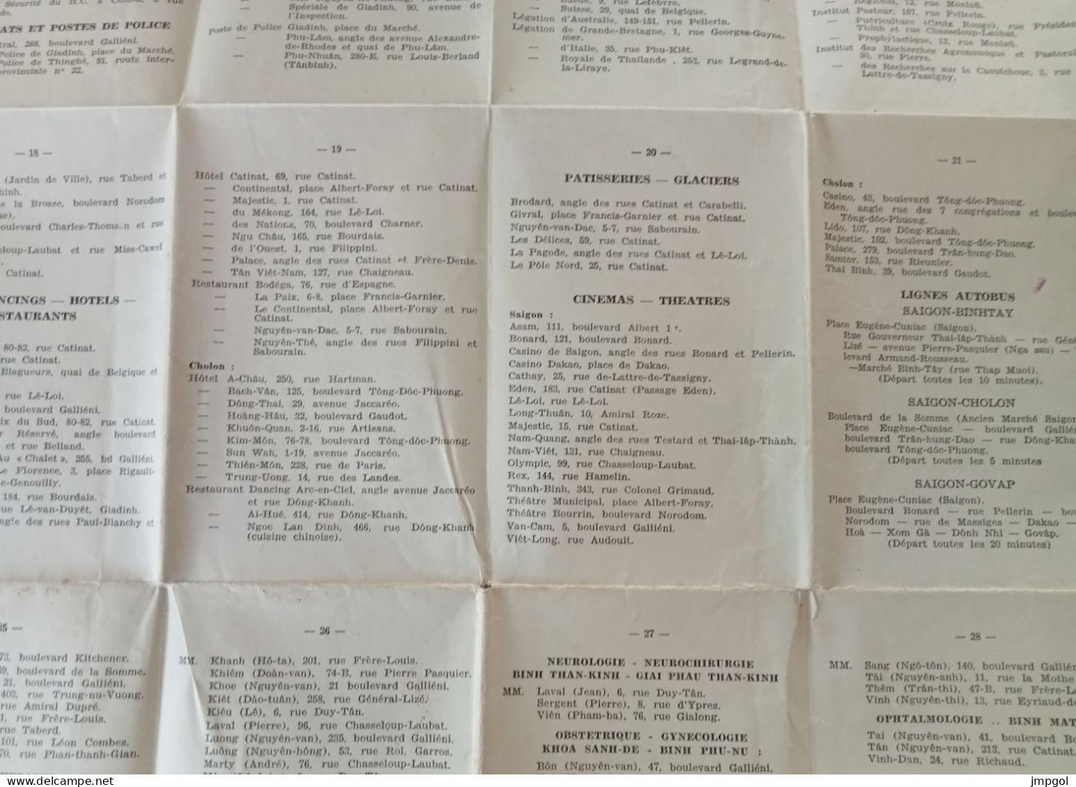 Indochine Plan De Saïgon Cholon Guide Des Rues Renseignements Ministères Hôtels Cie Maritimes Aériennes Publicités 1953 - Otros & Sin Clasificación