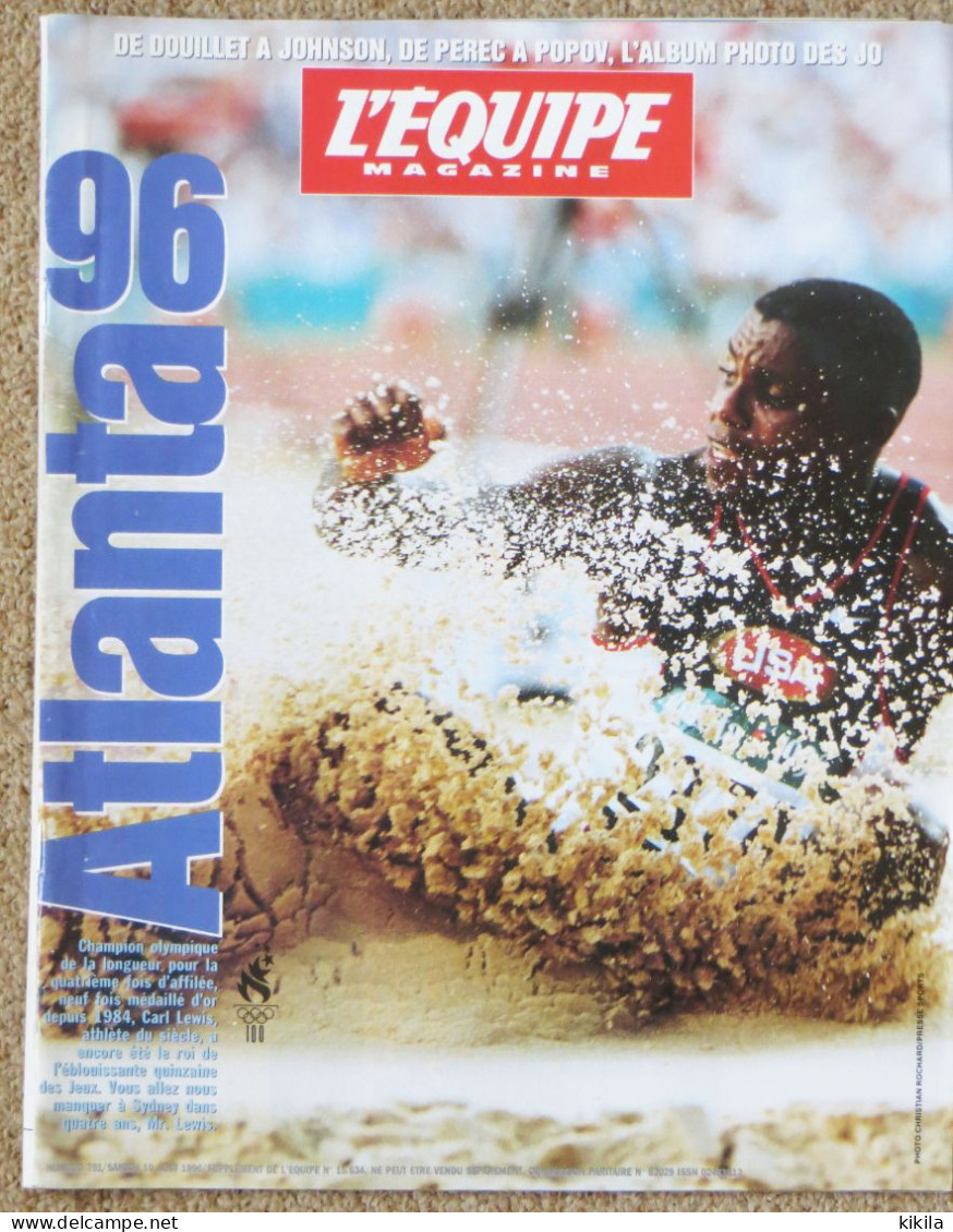 L'EQUIPE MAGAZINE N° 751 10 Août 1996 Jeux Olympiques Atlanta Karl Lewis Marie Jo Pérec Michael Johnson David Douillet * - Sport