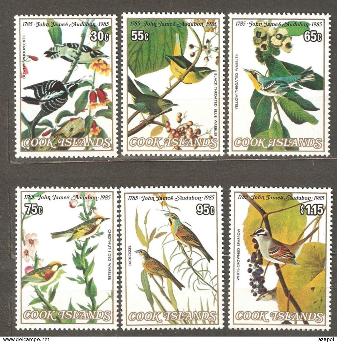 Cook Island: Full Full Set Of 6 Mint Stamps, Birds, 1985, Mi#1038-43, MNH. - Cook