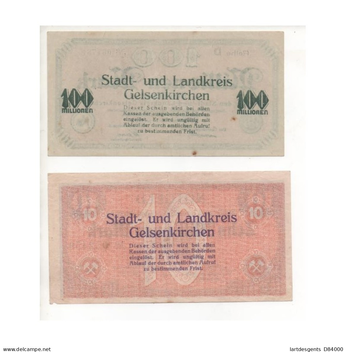 NOTGELD - GELSENKIRCHEN - 7 Different Notes (G020) - Lokale Ausgaben