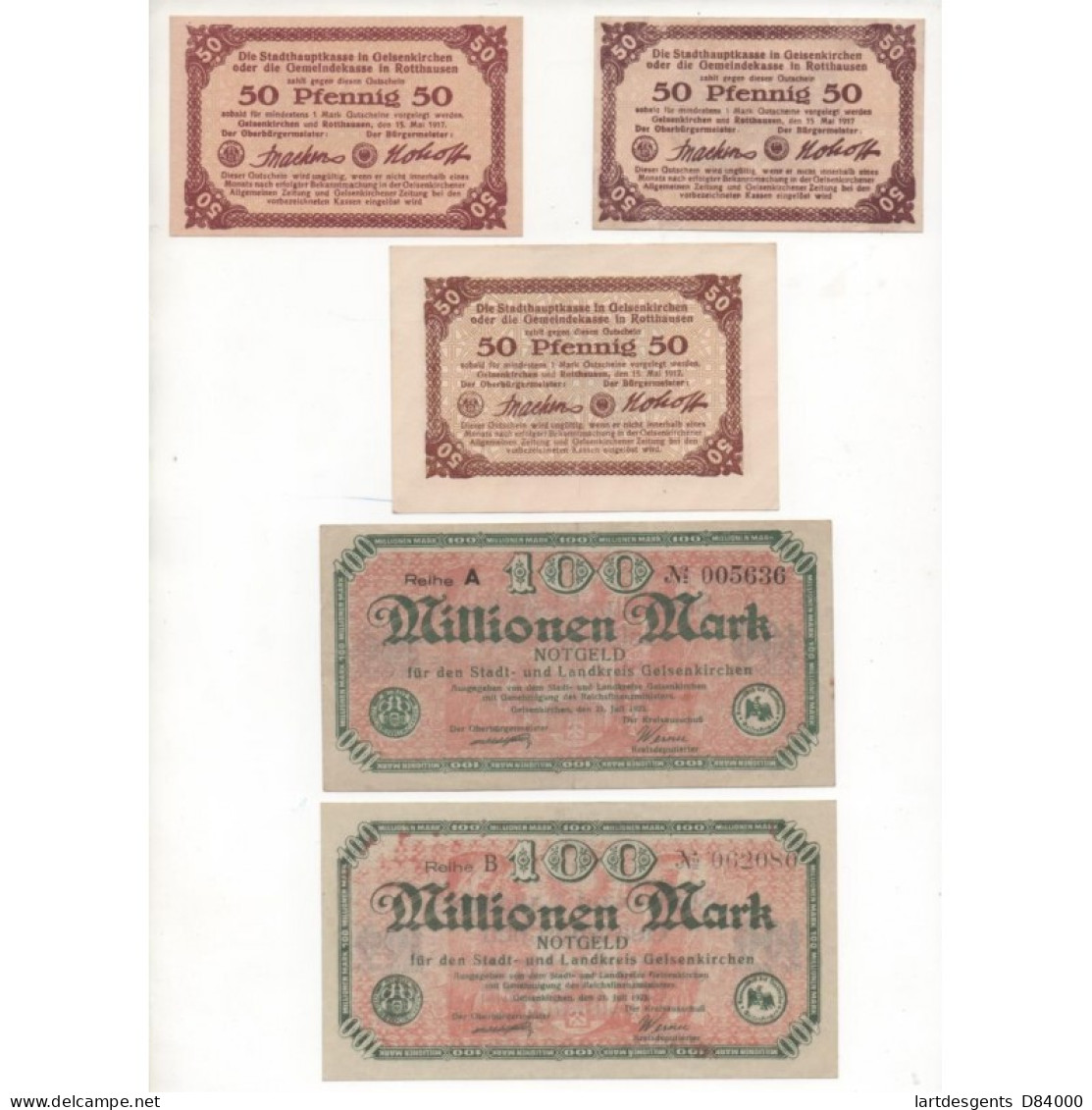 NOTGELD - GELSENKIRCHEN - 7 Different Notes (G020) - Lokale Ausgaben