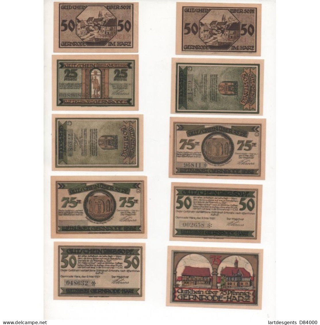 NOTGELD - GERRODE - 14 Different Notes - Different Color - 1921 (G026) - [11] Local Banknote Issues