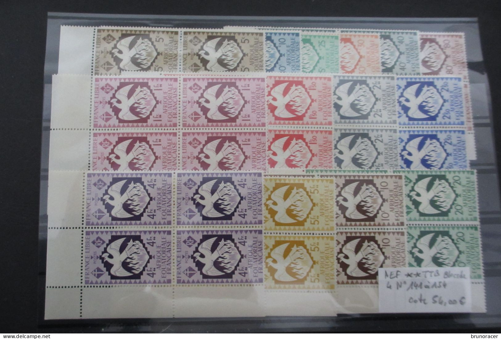 A.E.F. N°141 à 154 EN BLOCS DE 4 BDF NEUF** TTB COTE 54 EUROS  VOIR SCANS - Unused Stamps