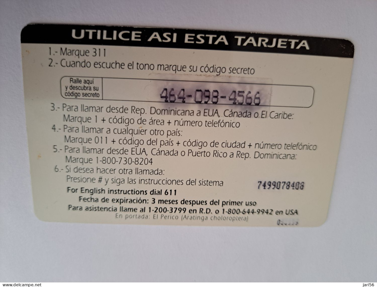 DOMINICAANSE REPUBLIK RD $95,-  EDICION 1997/ COMUNI /CODETEL BIRD PA ON TREE     PREPAID        MINT CARD   ** 16646 ** - Dominicaine