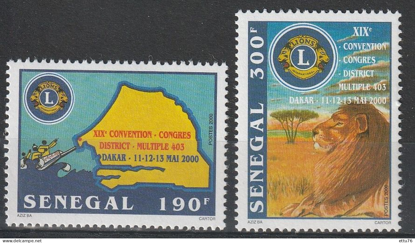 Senegal  2001  Lions  District  |Congress Set  MNH - Sénégal (1960-...)