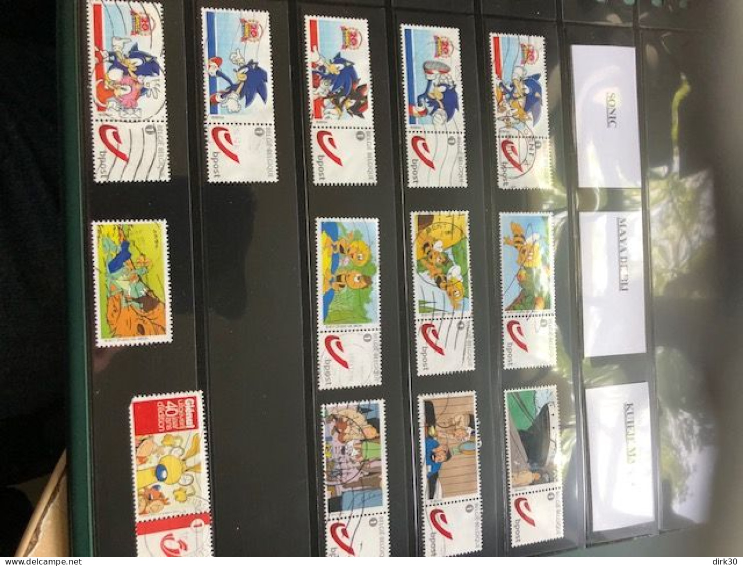 Belgie Duostamps Sonic Tintin Maya 13 X Gestempeld Gepersonaliseerde Zegels (staat Zie Scan)  Strips Comics BD - Usati