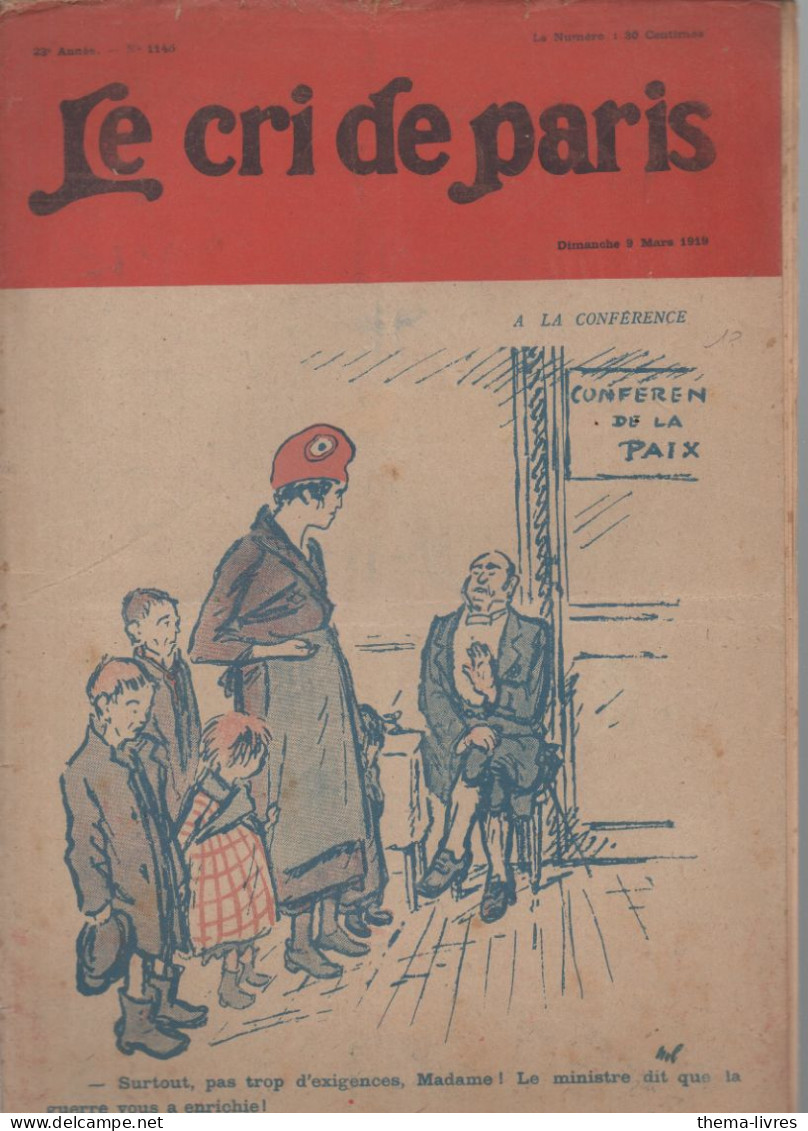 Revue   LE CRI DE PARIS  N°1145 Mars 19189     (CAT4090 / 1145) - Humor