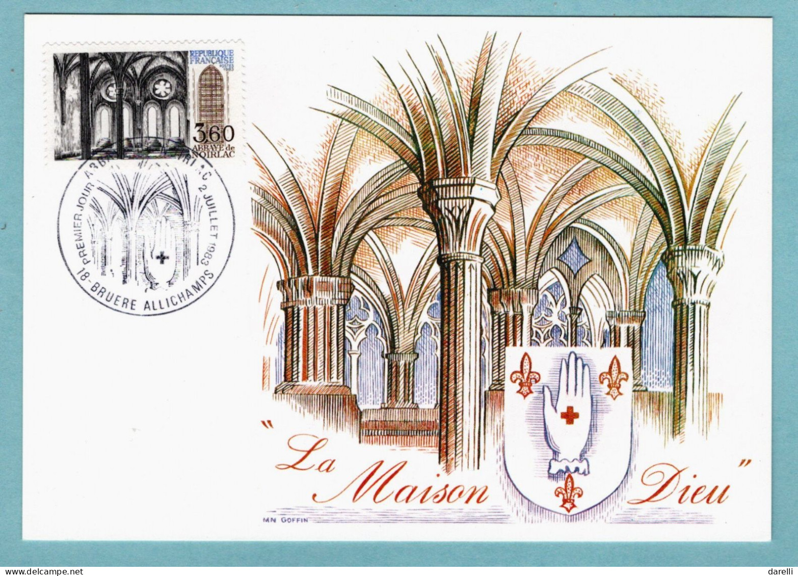 Carte Maximum 1983 - Abbaye De Noirlac - YT 2255 - 18 Bruère Allichamps - 1980-1989