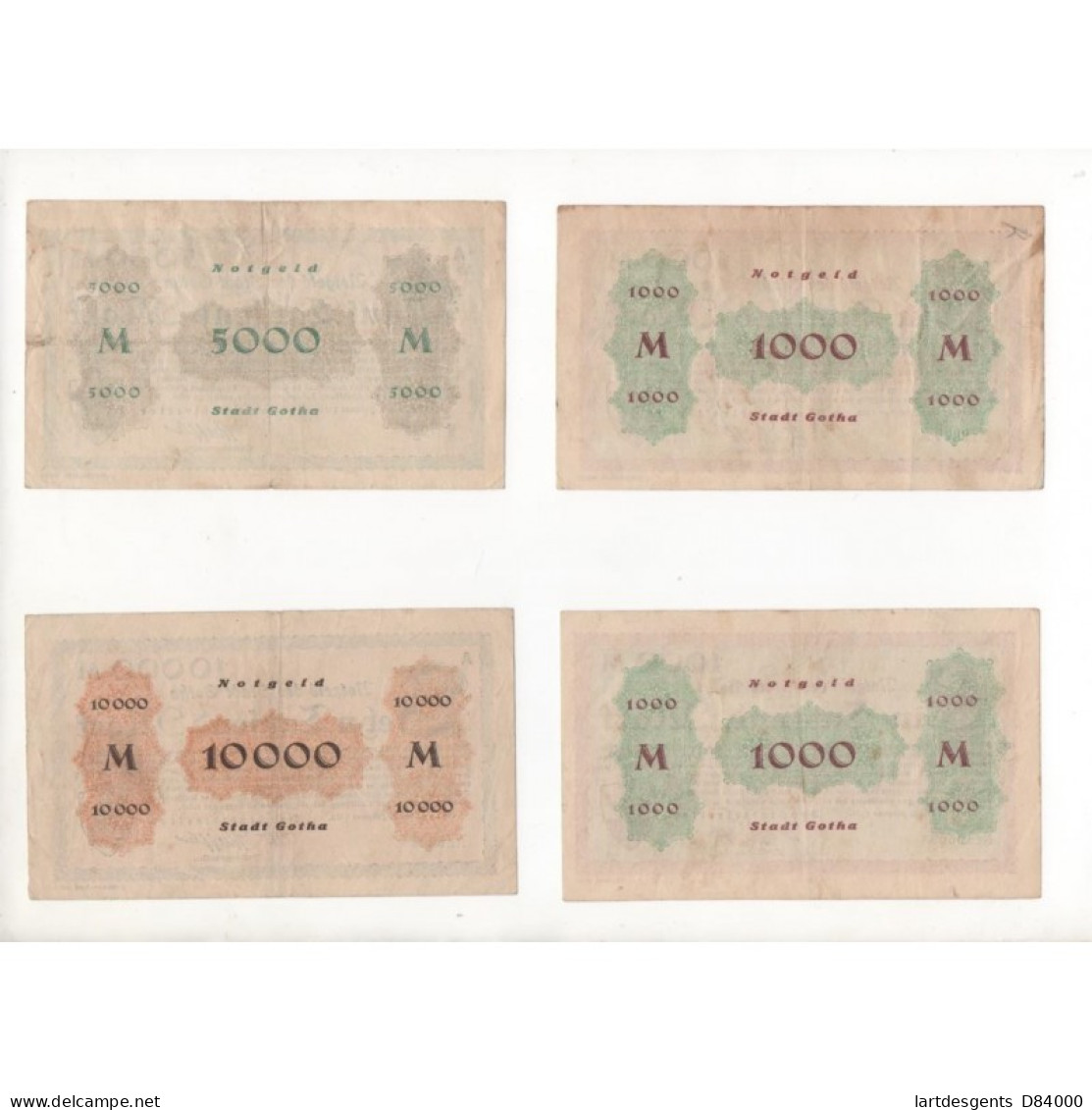 NOTGELD - GOTHA - 4 Different Notes (G065) - Lokale Ausgaben