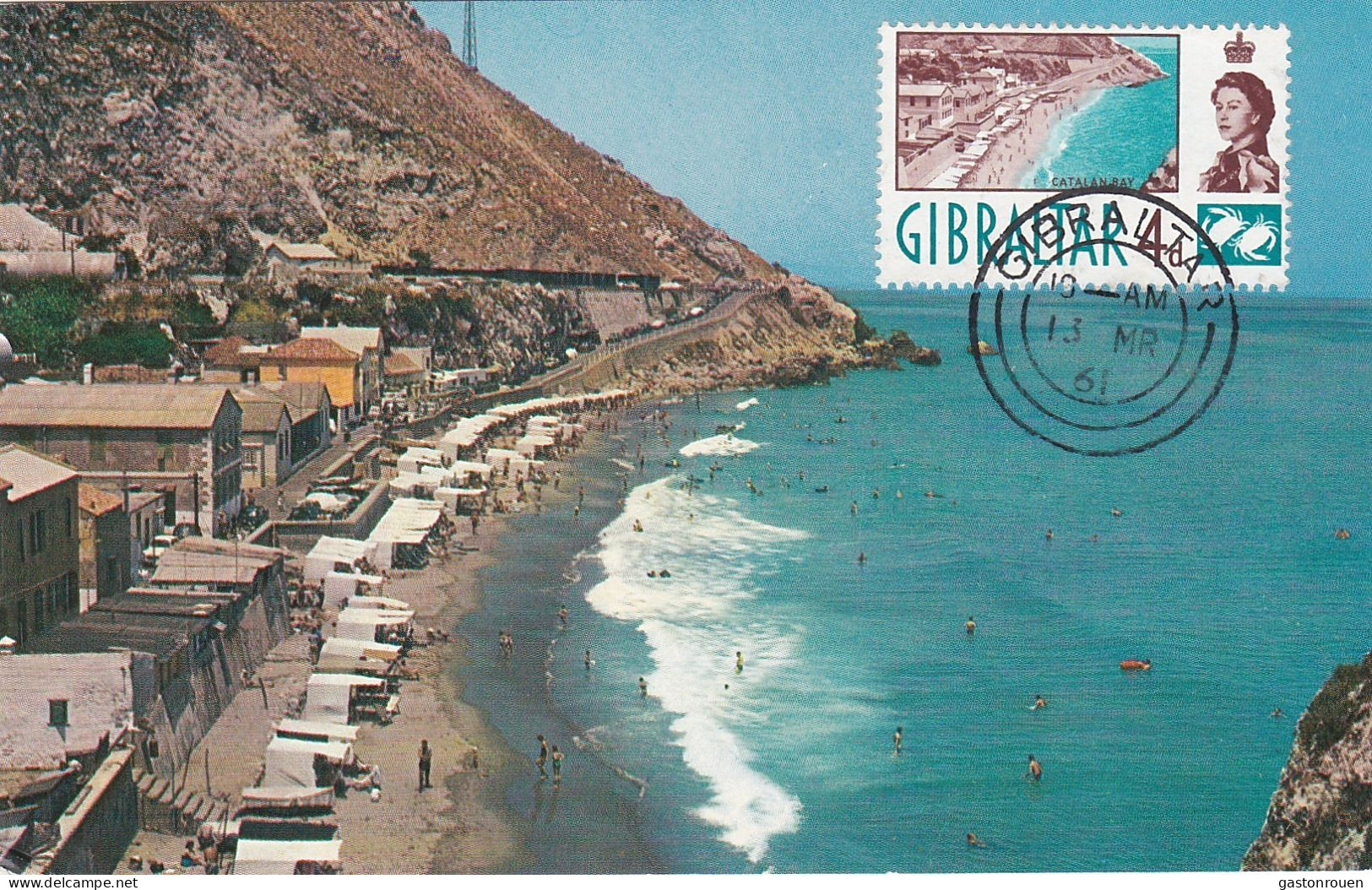 Carte Maximum Gibraltar 1961 Catalan Bay - Gibraltar