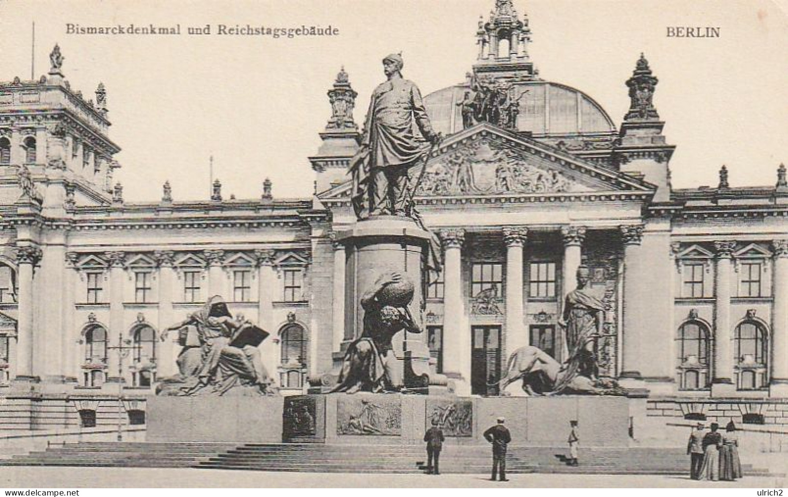AK Berlin - Bismarckdenkmal Und Reichstagsgebäude - Feldpost Garde-Train-Ersatz-Abtlg. Berlin-Lankwitz - 1917 (69354) - Mitte