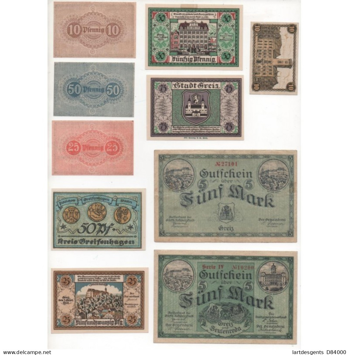 NOTGELD - GREIZ - 18 Different Notes (G089) - Lokale Ausgaben