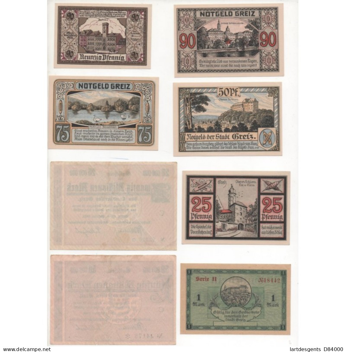 NOTGELD - GREIZ - 18 Different Notes (G089) - Lokale Ausgaben