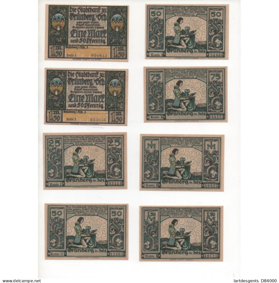 NOTGELD - GRUNDHOF - 6 Different Notes (G123) - Lokale Ausgaben