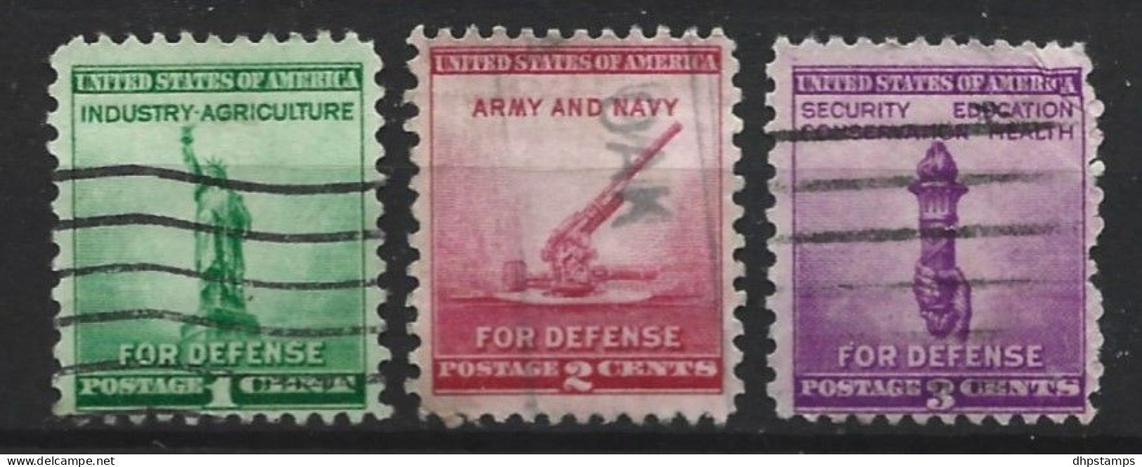 USA 1940 National Defense Y.T. 451/453 (0) - Used Stamps