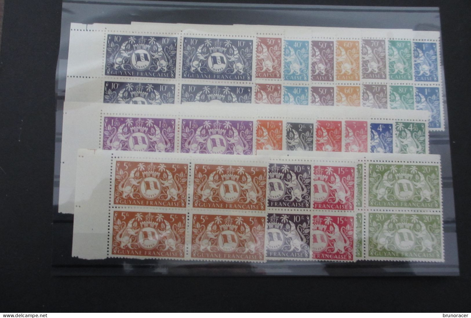 GUYANE N°182 à 200 EN BLOCS DE 4 BDF NEUF** TTB COTE 100 EUROS  VOIR SCANS - Unused Stamps