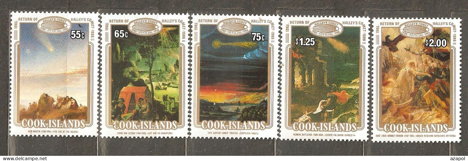 Cook Island: Full Set Of 5 Mint Stamps, Appearance Of Halley's Comet, 1986, Mi#1094-8, MNH. - Cook