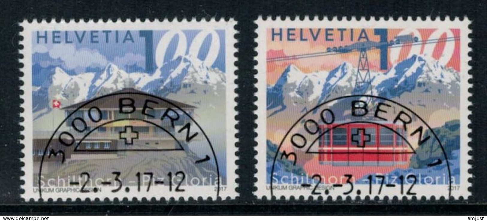 Suisse /Schweiz/Svizzera/Switzerland // 2017 // 50 Ans Du Schilthorn Et Piz Gloria  Oblitéré No. 1627-1628 - Usati