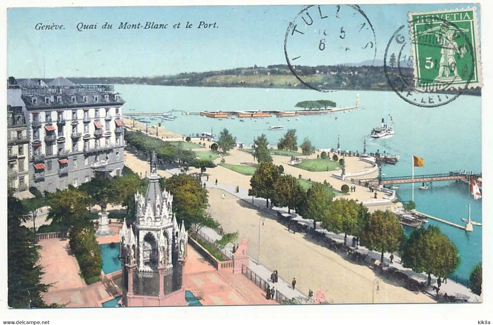 CPA 9 X 14 Suisse GENEVE  Quai Du Mont Blanc Et Le Port  Clocher - Genève