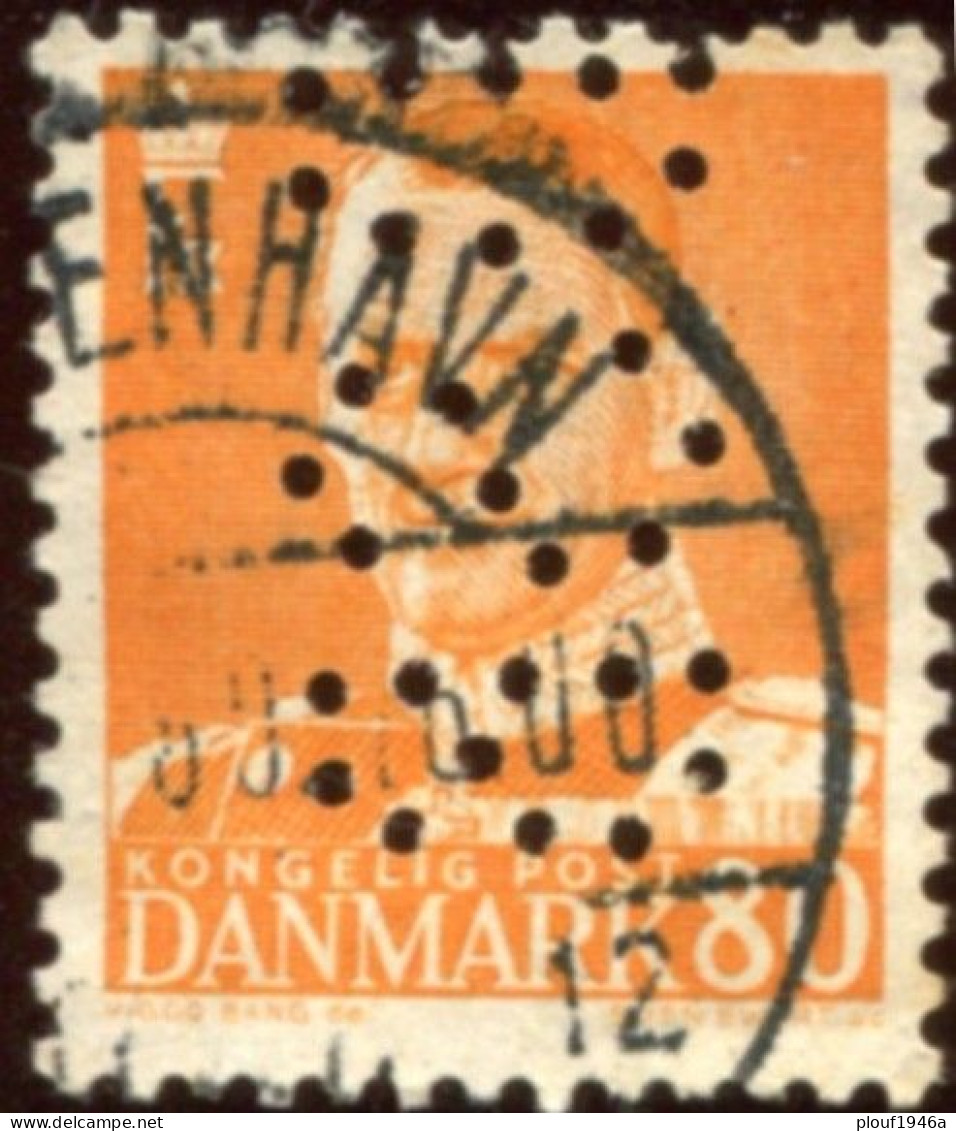Pays : 149,04 (Danemark)   Yvert Et Tellier N° :   331 A (o) Perfin / Perforé - Used Stamps