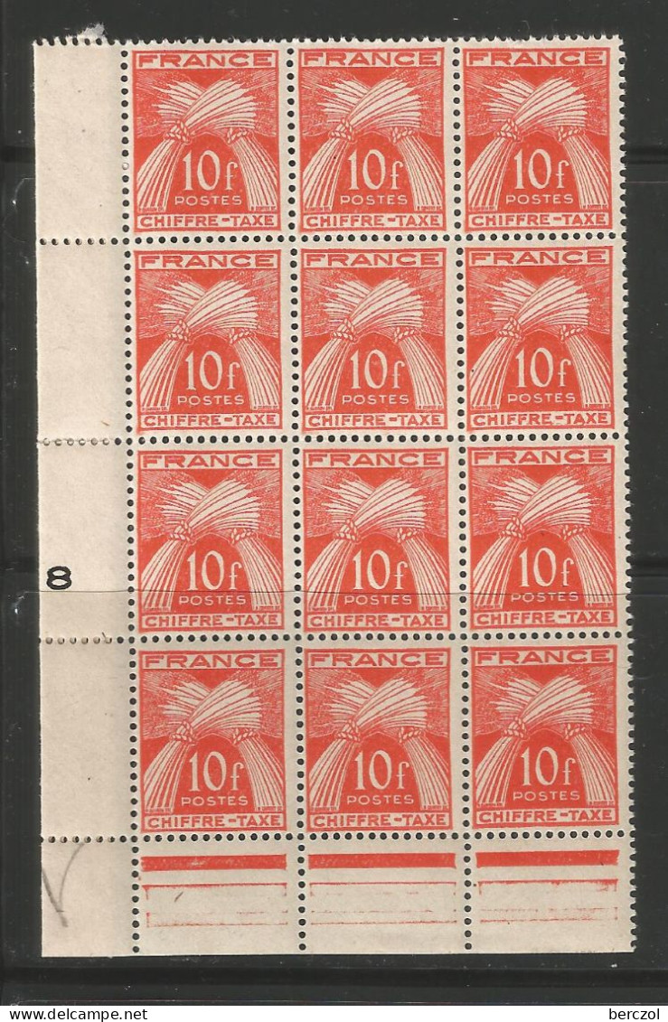 FRANCE TAXE ANNEE 1943 N° 76  NEUFS** MNH BLOC DE 4 EX INTER PANNEAU TB COTE 16,00 € - 1859-1959.. Ungebraucht