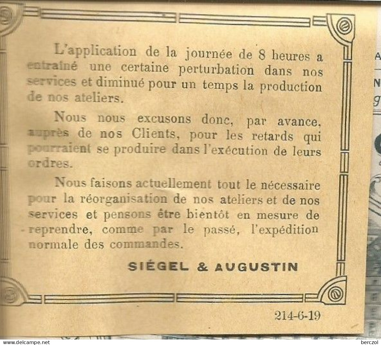 FRANCE ANNEE 1907 N°137 PERFORE S & A SIEGEL & AUGUSTIN 3 9 1919 OBLIT. KRAG 4 LIGNES + 1 FACTURE TB  - Lettres & Documents