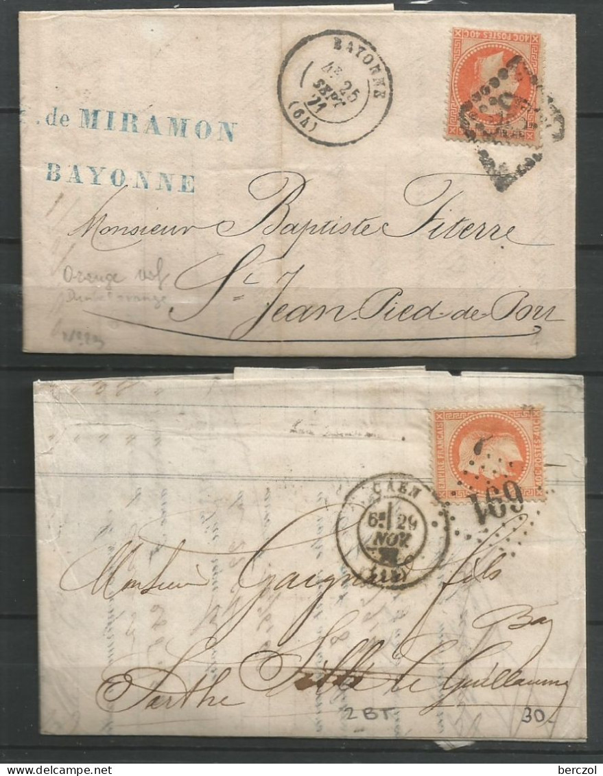 FRANCE ANNEE 1862  LOT DE 3 PLIS TP N° 31  SUR LETTRES TB - 1863-1870 Napoléon III. Laure