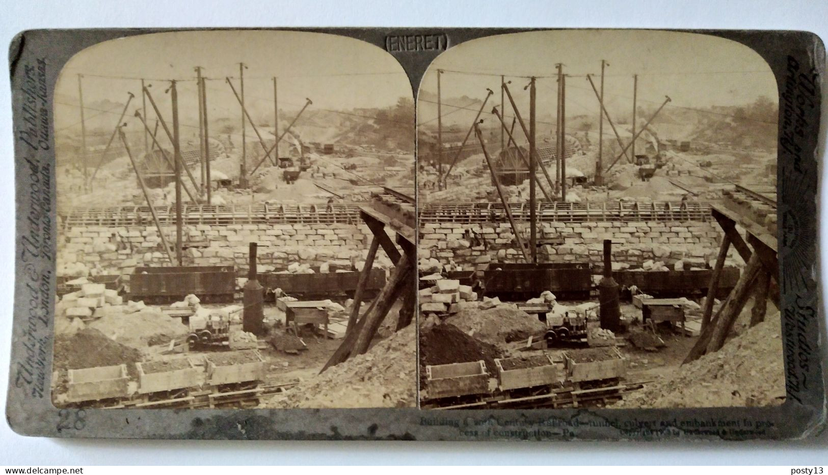Photographie Stéréoscopique - Construction Chemin De Fer USA - 1908 Underwood - BE - Stereo-Photographie