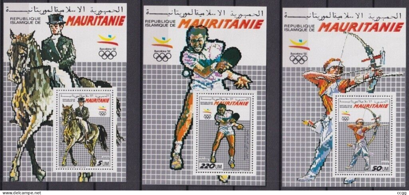 Olympische Spelen 1992 , Mauritanie - Zegels In Blok ( 6 X)  Postfris - Ete 1992: Barcelone