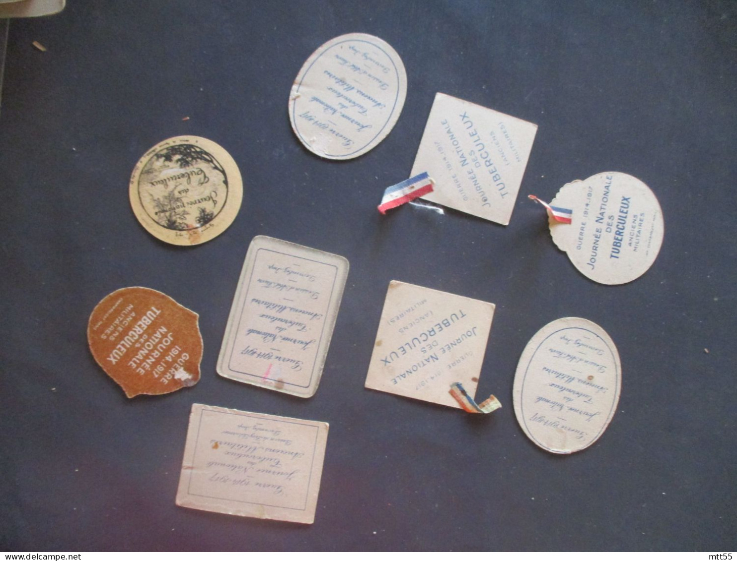 WW 1 INSIGNE PAPIER LOT DE 9  ANTITUBERCULEUX ANCIENS COMBATTANTS - 1914-18