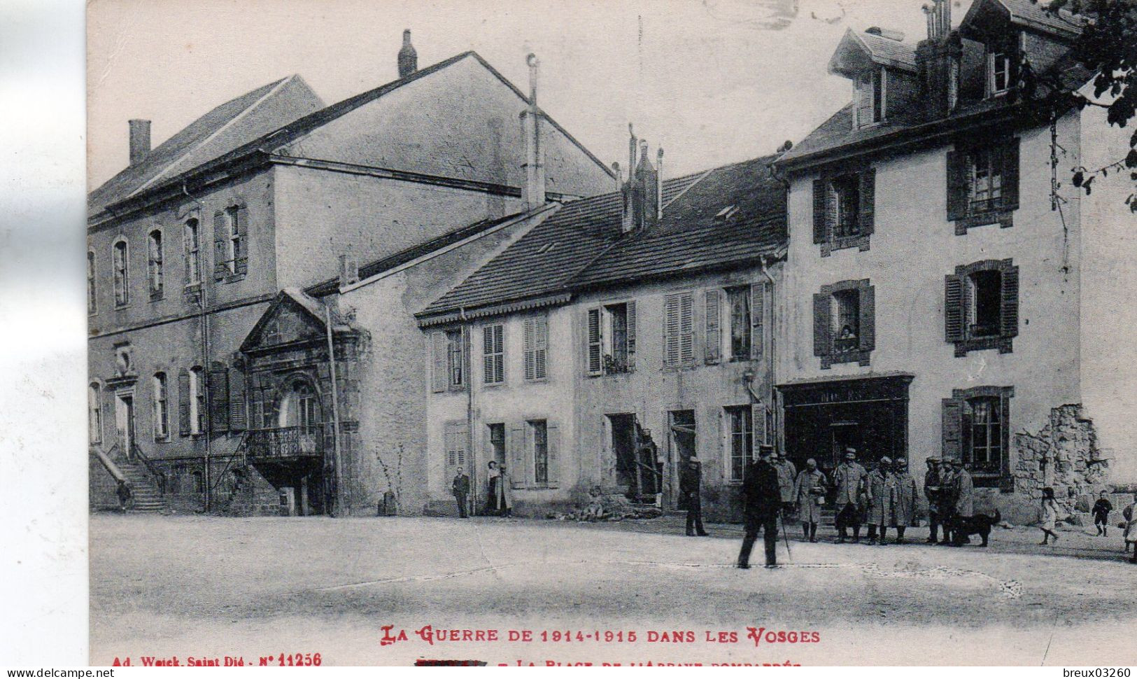 CP- ETIVAL -la Place De L'Abbaye Bombardée - - Etival Clairefontaine