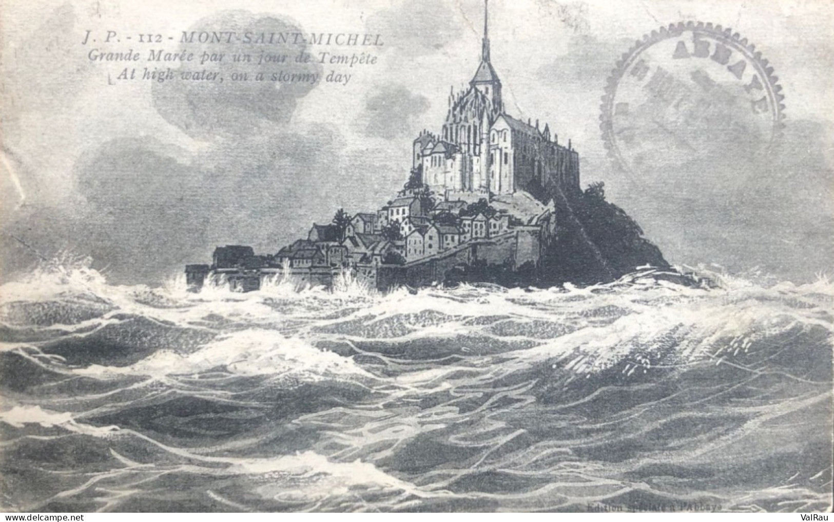 Mont Saint-Michel - Illustration Grande Marée Par Un Jour De Tempête - Le Mont Saint Michel