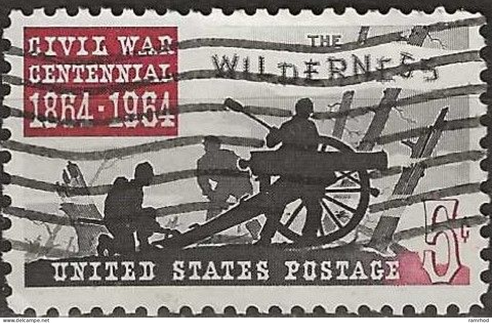 USA 1964 Civil War Centennial. Battles - 5c Artillery Crew (Wilderness) FU - Gebraucht