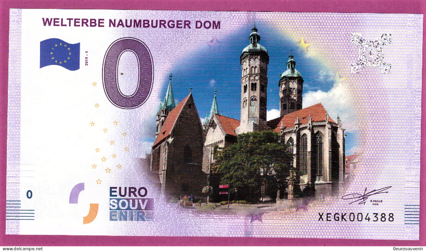 0-Euro XEGK 2019-1 Color WELTERBE NAUMBURGER DOM - FARBDRUCK - Privatentwürfe