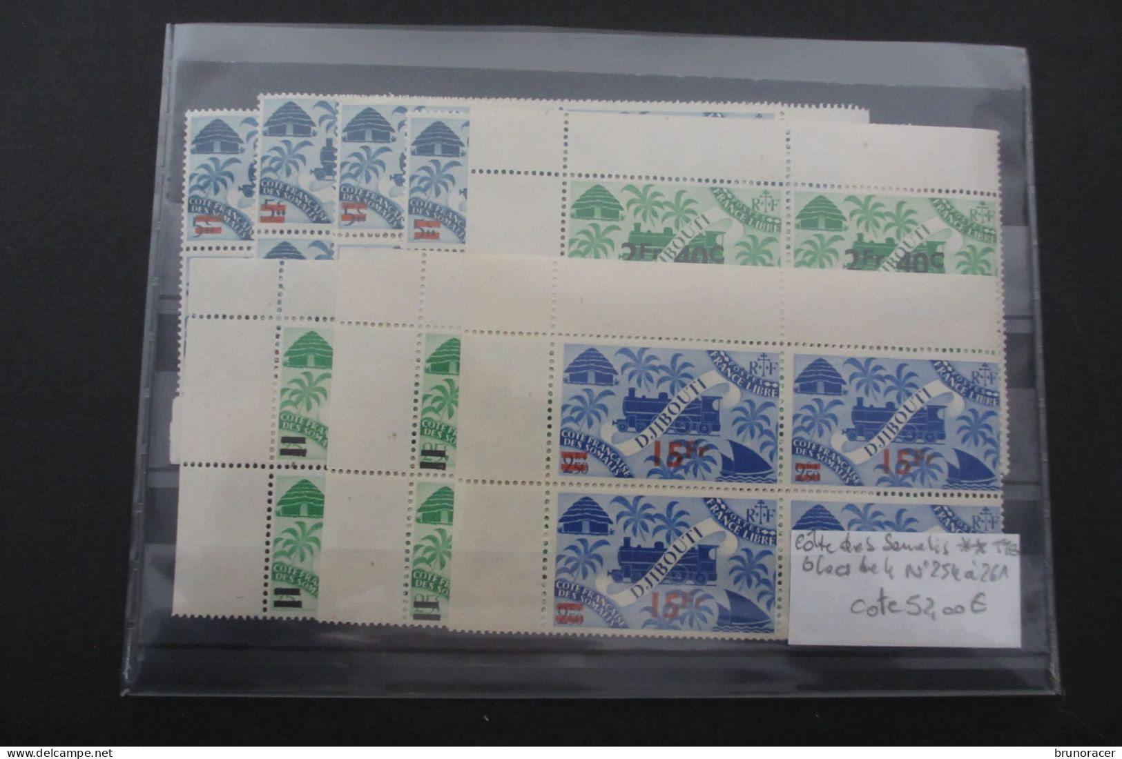 COTE DES SOMALIS N°254 à 261 EN BLOCS DE 4 BDF NEUF** TTB COTE 52 EUROS  VOIR SCANS - Unused Stamps