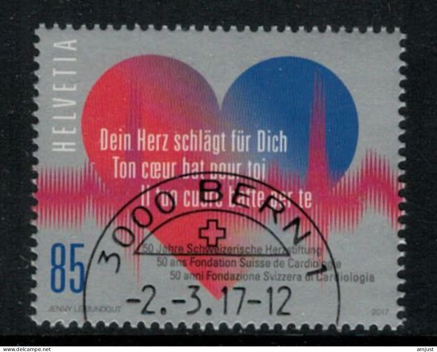 Suisse /Schweiz/Svizzera/Switzerland // 2017 // Coeur  Oblitéré No. 1630 - Usados