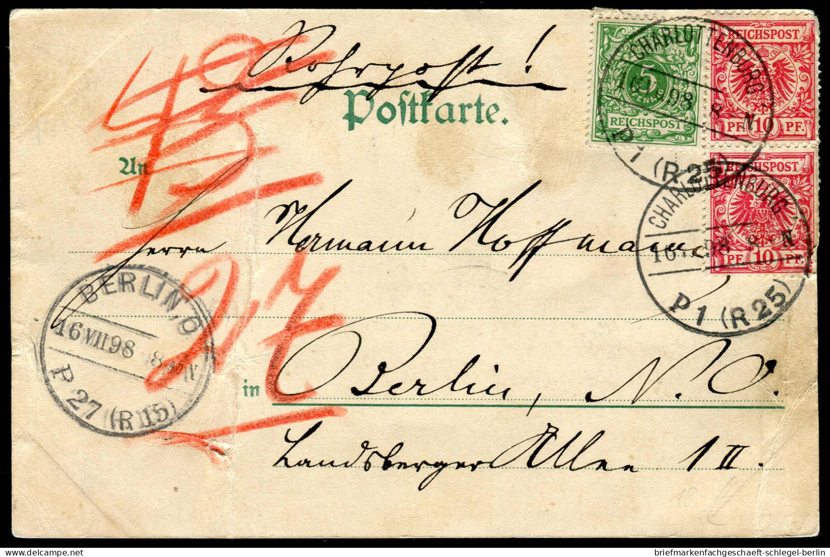 Berliner Postgeschichte, 1894, 46, 47(2), Brief - Storia Postale