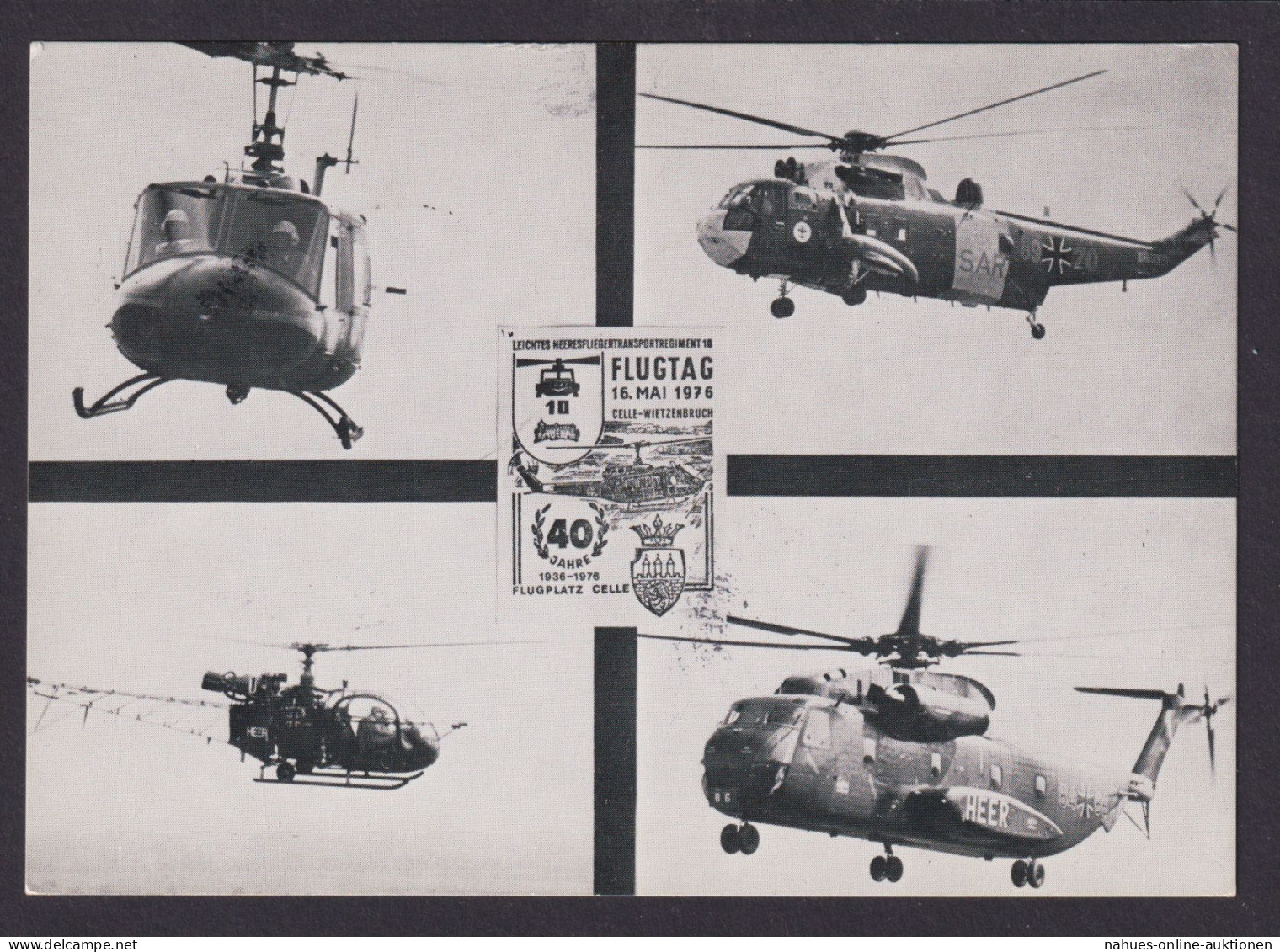 Flugpost Helicopter Celle Witzernbruch Ansichtskarte Flugtag 40 J. Heeresflieger - Covers & Documents