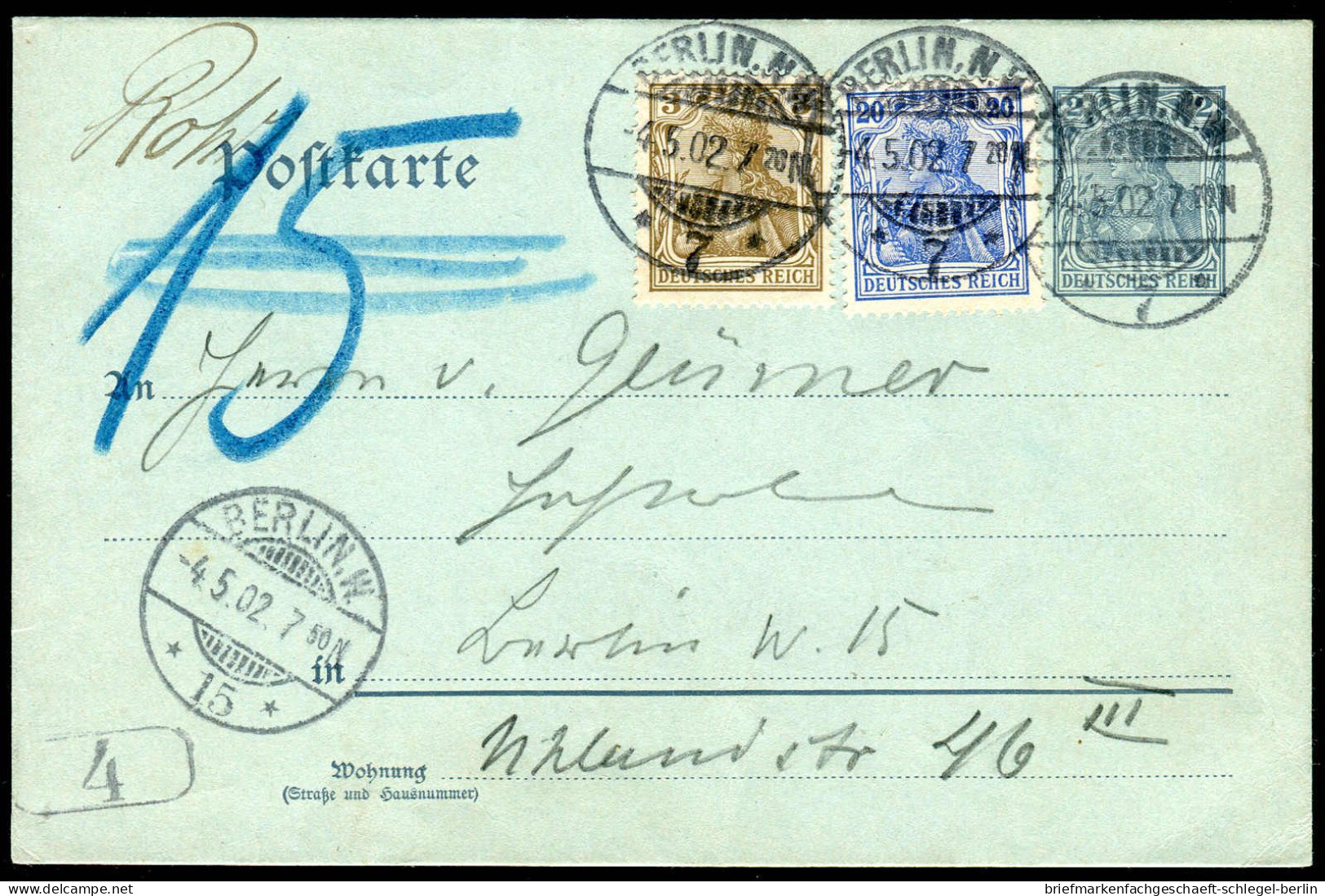 Berliner Postgeschichte, 1902, P 51, 69, 72, Brief - Storia Postale