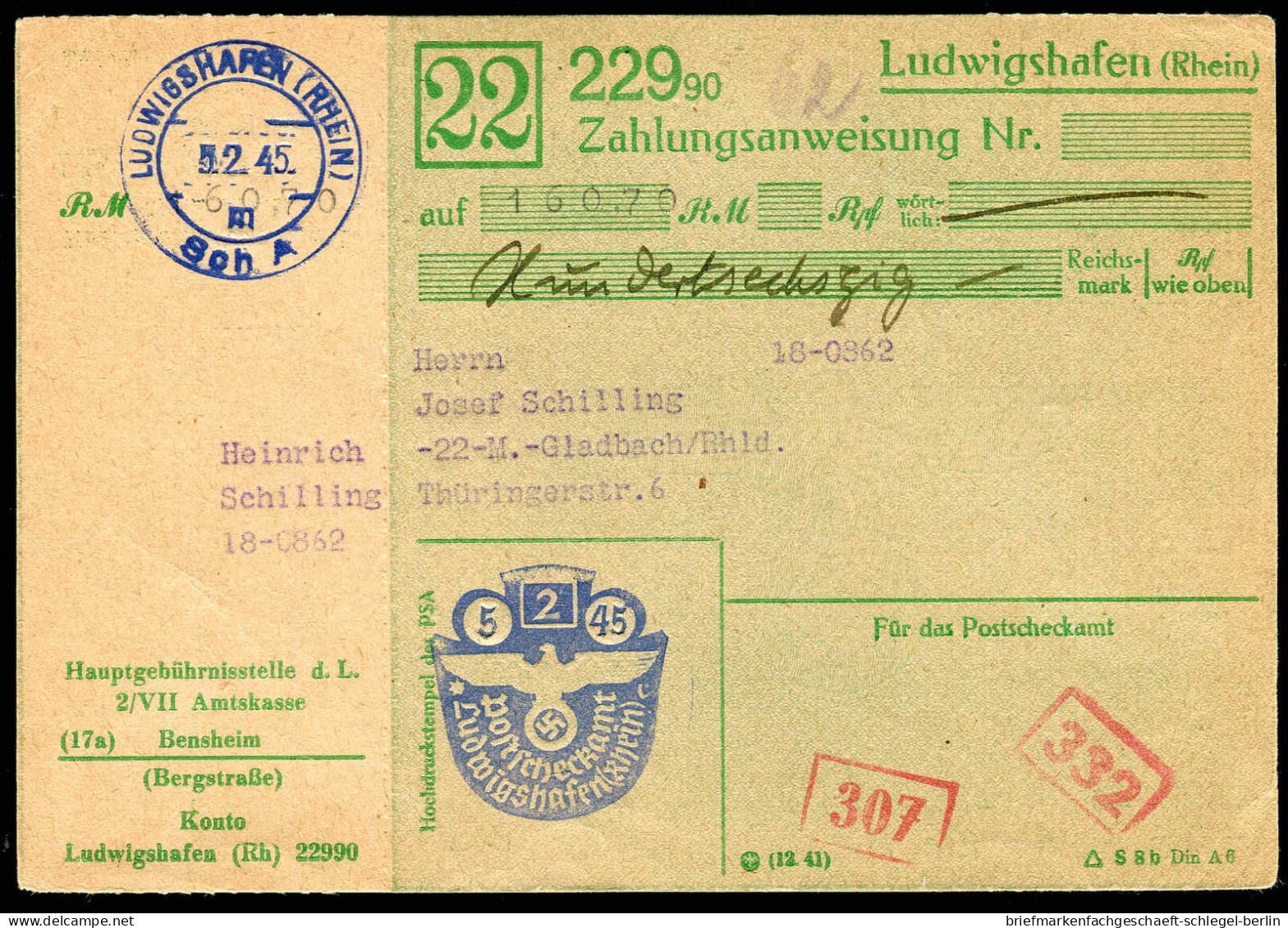 Deutsches Reich, 1945, PS, Brief - Other & Unclassified