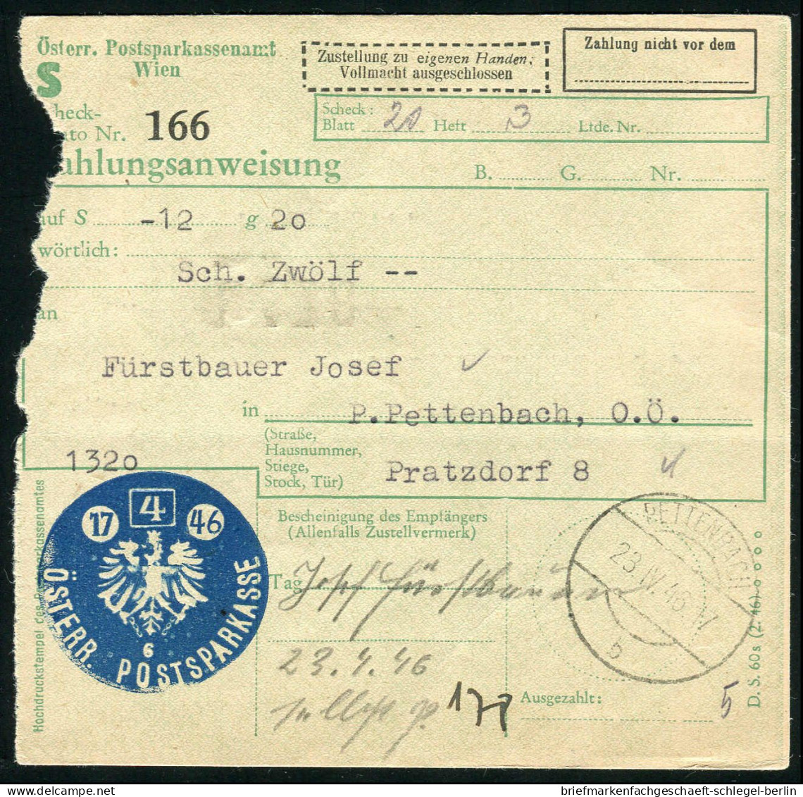 Österreich, 1946, P 179, Brief - Altri & Non Classificati