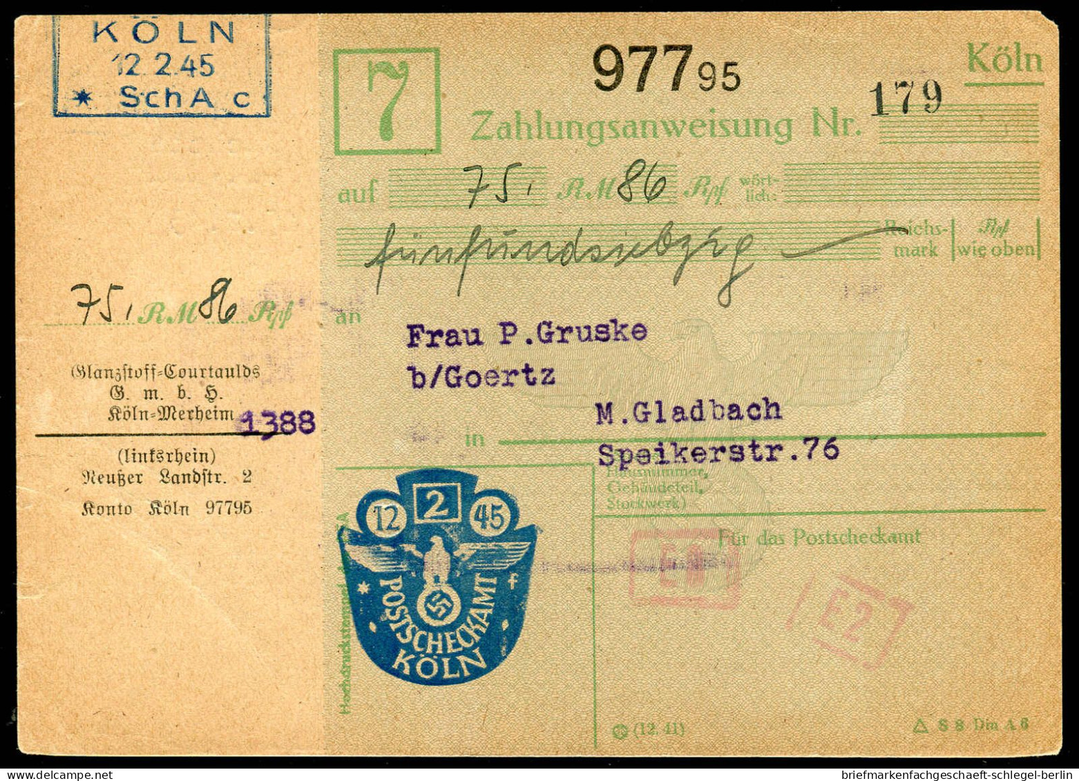 Deutsches Reich, 1945, PS, Brief - Sonstige & Ohne Zuordnung