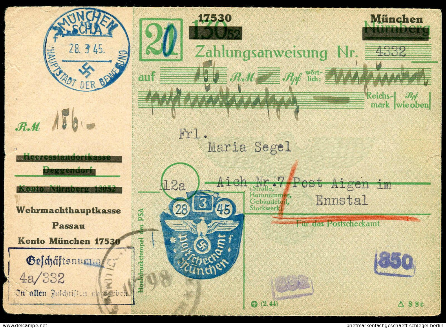 Deutsches Reich, 1945, PS, Brief - Sonstige & Ohne Zuordnung