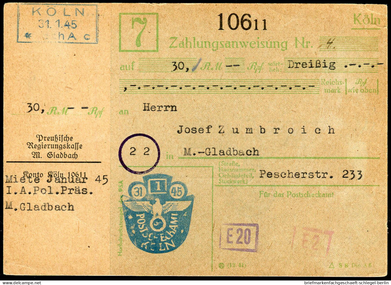 Deutsches Reich, 1945, PS, Brief - Sonstige & Ohne Zuordnung